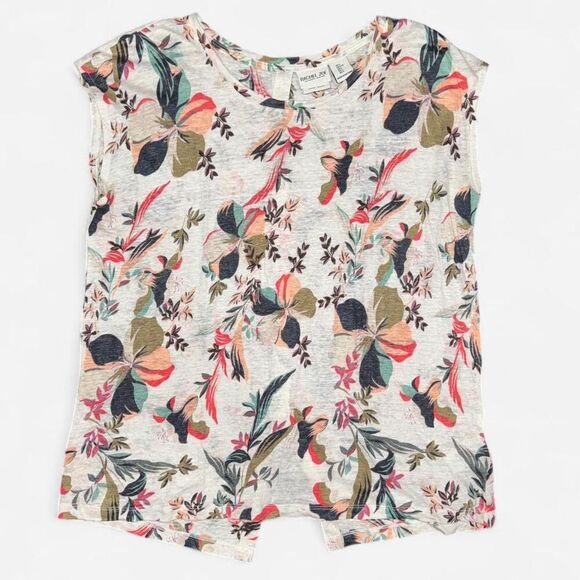 Floral Tank Top with Button Back - Picture 1 of 6